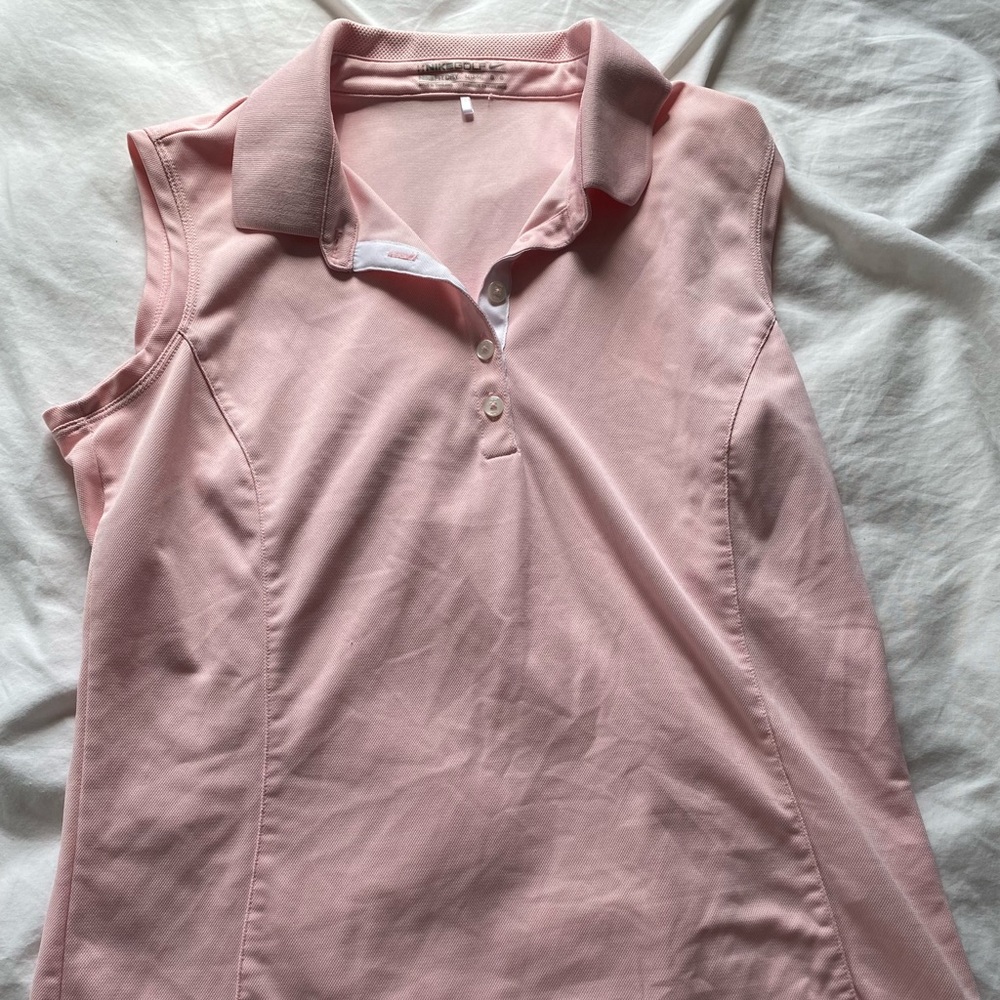 Nike Golf Fit Dry light pink collared tank top Size: Large
